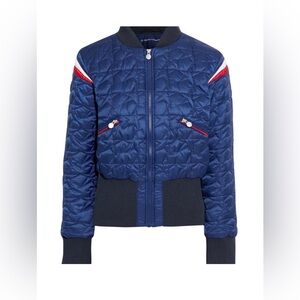 PERFECT MOMENT | Navy Quilted Bomber Ski Jacket
